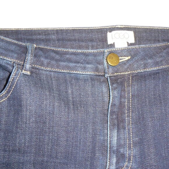 LOGO-By Lori Goldstein, Women's Dark wash blue denim jeans - Picture 2 of 8